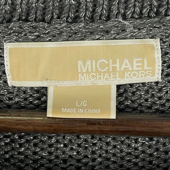 Michael Michael Kors Sleeveless Sweater Women’s SZ L Silver Metallic Gray EUC - Picture 4 of 10